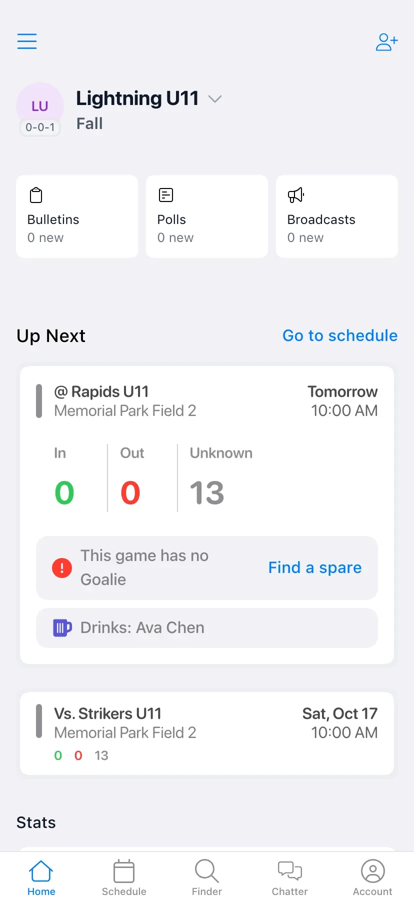 The BenchApp Home screen on iPhone